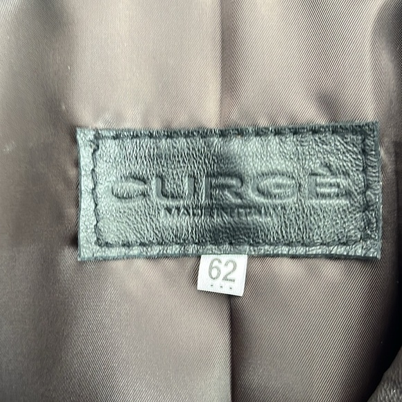 Italian Brown Leather Zip Up Jacket made‎ by CURGÈ Mens size 2XL NWT #7 - Picture 4 of 10